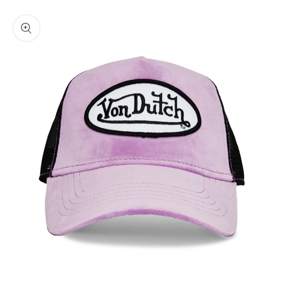 Von Dutch Purple Velvet and Black Trucker Hat